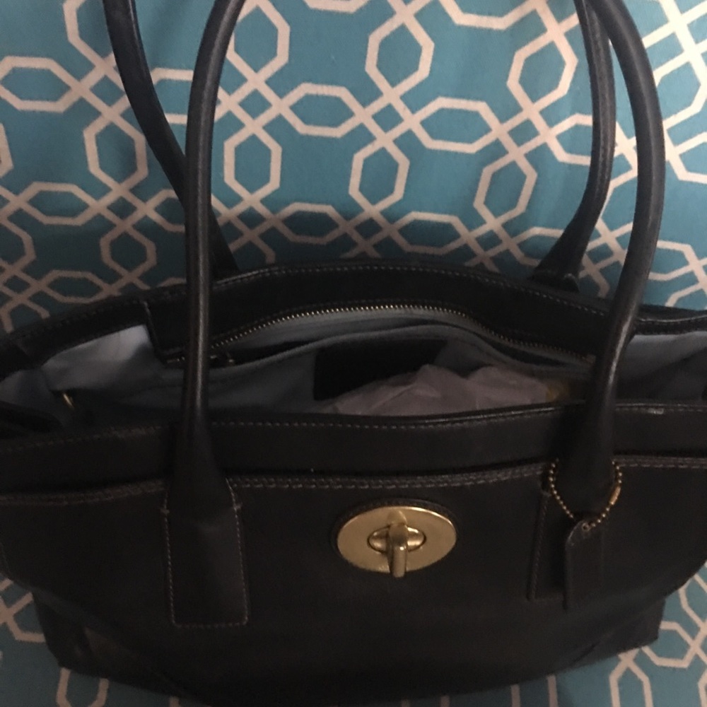 Coach satchel leather black